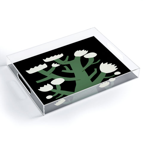 Little Dean White blossom spring Acrylic Tray
