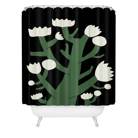 Little Dean White blossom spring Shower Curtain