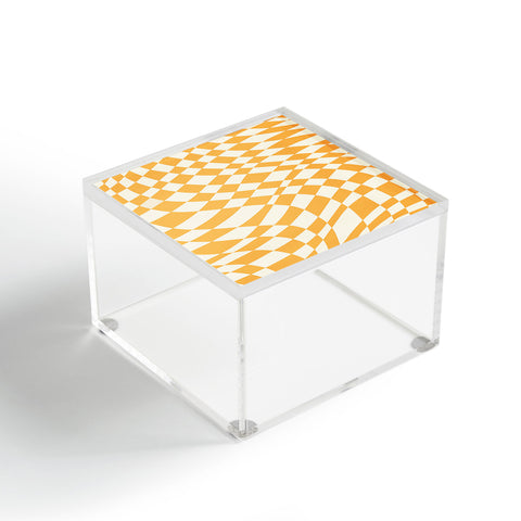 Little Dean Yellow and white checker twist Acrylic Box