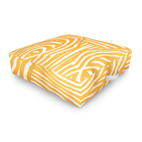Little Dean Yellow mustard boho stripe Outdoor Floor Cushion