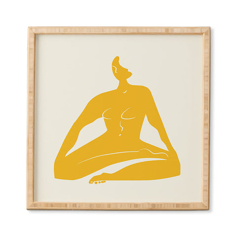Little Dean Zen nude in yellow Framed Wall Art