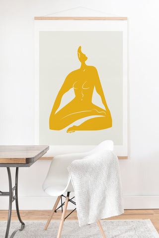 Little Dean Zen nude in yellow Art Print And Hanger