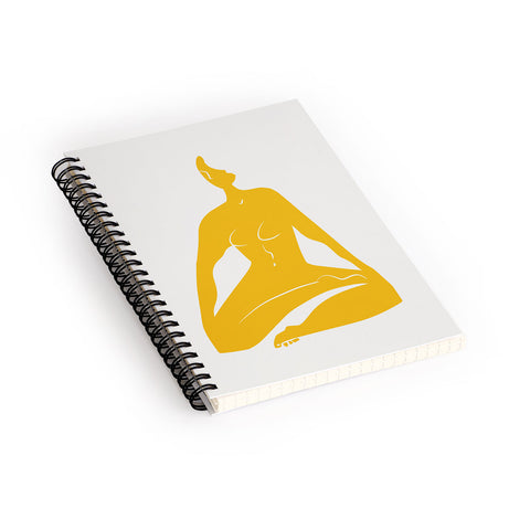 Little Dean Zen nude in yellow Spiral Notebook