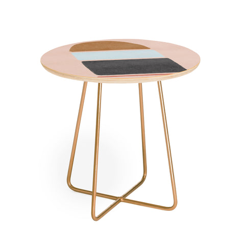 Lola Terracota Abstract interaction 123 Round Side Table