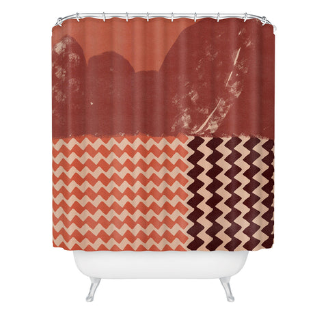 Lola Terracota Abstraction in terracotta Shower Curtain