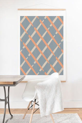 Lola Terracota Classic line pattern 444 Art Print And Hanger