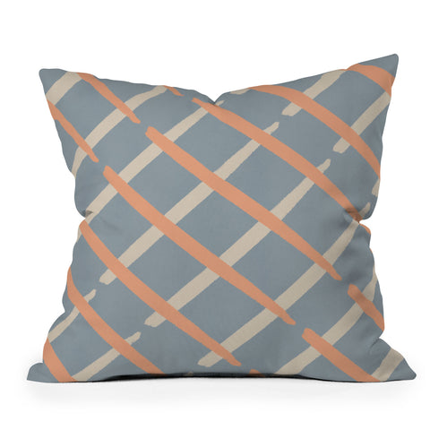 Lola Terracota Classic line pattern 444 Outdoor Throw Pillow