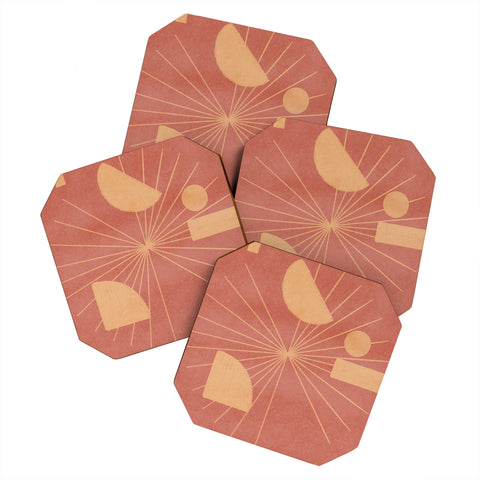 Lola Terracota Geometrical shapes moving Coaster Set