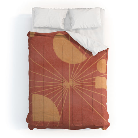 Lola Terracota Geometrical shapes moving Comforter
