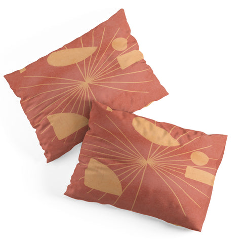 Lola Terracota Geometrical shapes moving Pillow Shams