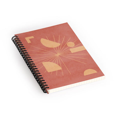 Lola Terracota Geometrical shapes moving Spiral Notebook