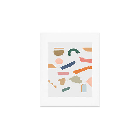 Lola Terracota Mix of color shapes happy Art Print