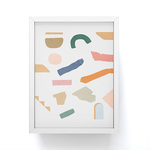 Lola Terracota Mix of color shapes happy Framed Mini Art Print