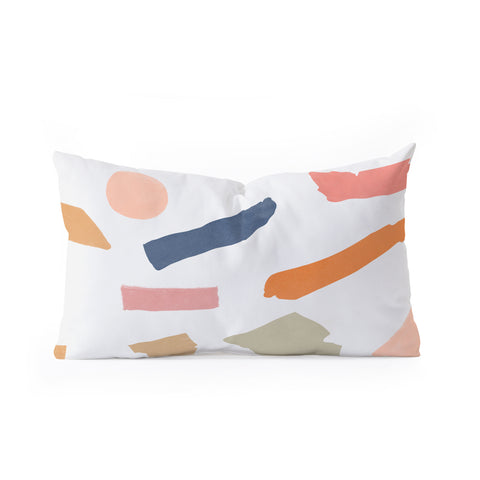 Lola Terracota Mix of color shapes happy Oblong Throw Pillow