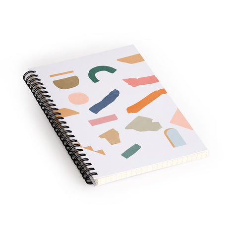 Lola Terracota Mix of color shapes happy Spiral Notebook