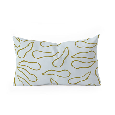 Lola Terracota Moving shapes on a soft colors background 436 Oblong Throw Pillow