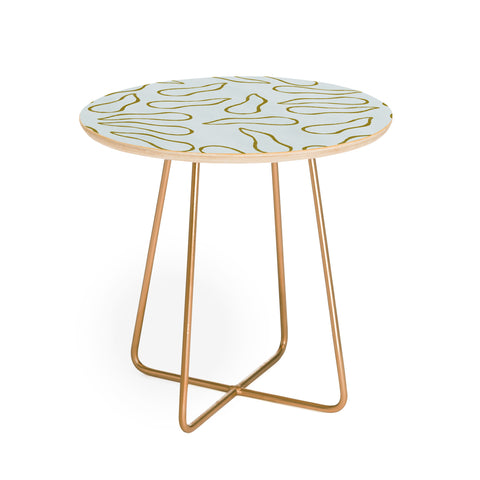 Lola Terracota Moving shapes on a soft colors background 436 Round Side Table