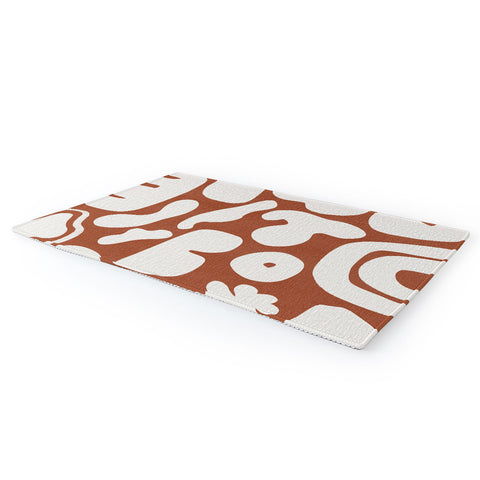 Lola Terracota Terracotta with shapes in offwhite Area Rug