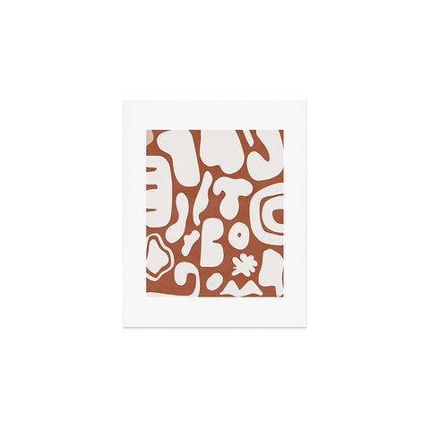 Lola Terracota Terracotta with shapes in offwhite Art Print