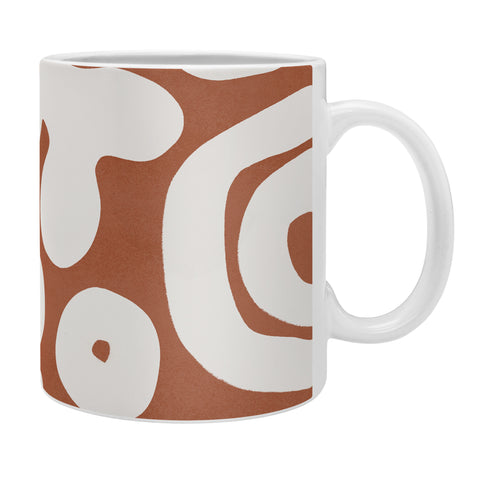 Lola Terracota Terracotta with shapes in offwhite Coffee Mug