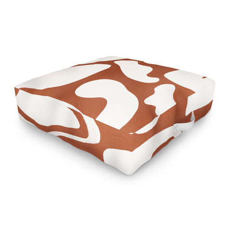 Lola Terracota Terracotta with shapes in offwhite Outdoor Floor Cushion