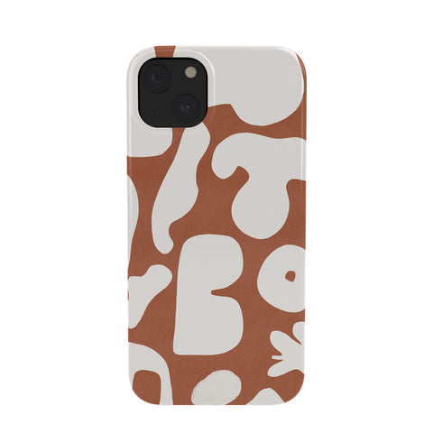 Lola Terracota Terracotta with shapes in offwhite Phone Case