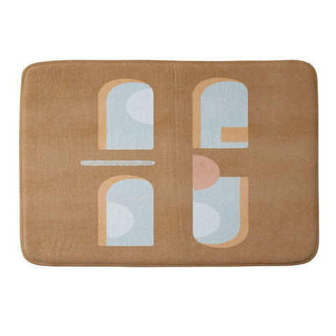 Lola Terracota The arch of a window abstract shapes contemporary Memory Foam Bath Mat