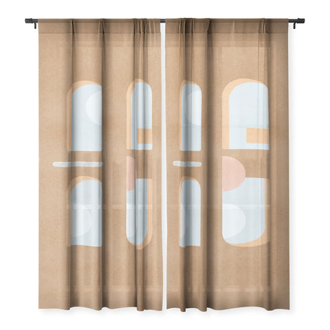 Lola Terracota The arch of a window abstract shapes contemporary Sheer Non Repeat