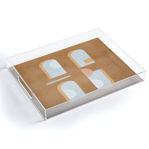 Lola Terracota The arch of a window abstract shapes contemporary Acrylic Tray