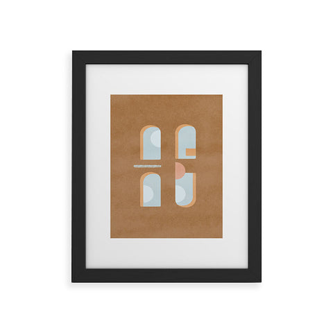 Lola Terracota The arch of a window abstract shapes contemporary Framed Art Print