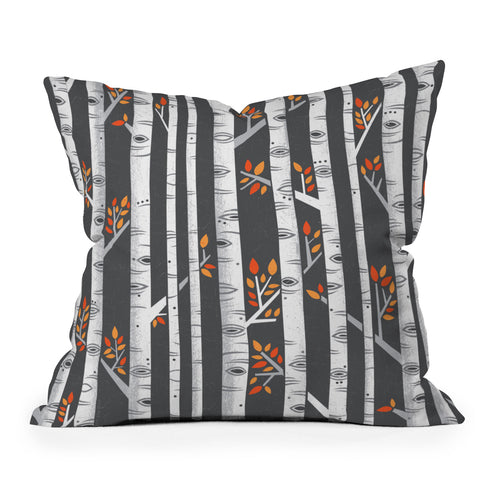 Lucie Rice Birches Be Crazy Throw Pillow