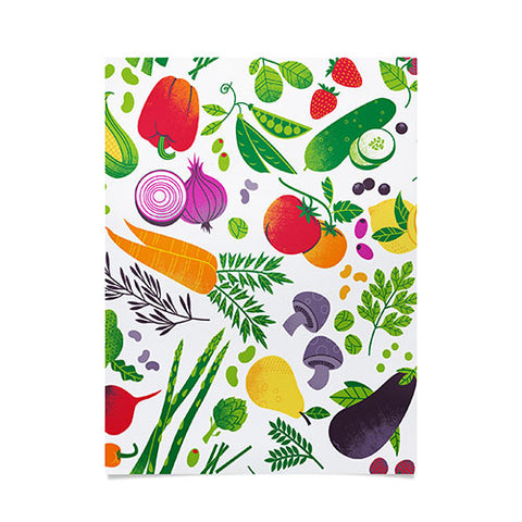 Lucie Rice EAT YOUR FRUITS AND VEGGIES Poster