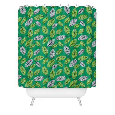 Lucie Rice Leafy Greens Shower Curtain