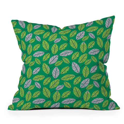 Lucie Rice Leafy Greens Throw Pillow