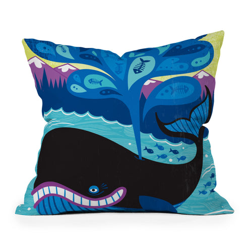 Lucie Rice Whale of a Tale Throw Pillow