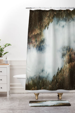 Luke Gram Forest Layers Shower Curtain And Mat
