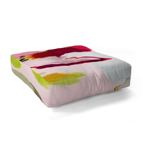 lunetricotee abstract bloom I Floor Pillow Square