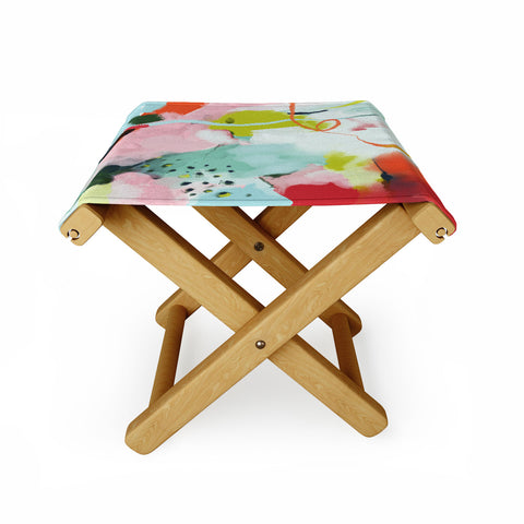 lunetricotee landscape in spring Folding Stool