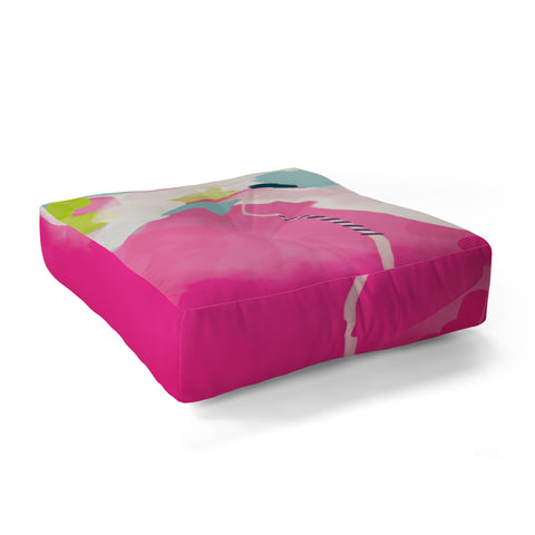 lunetricotee pink sky II Floor Pillow Square