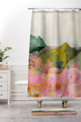 lunetricotee summer landscape I Shower Curtain And Mat
