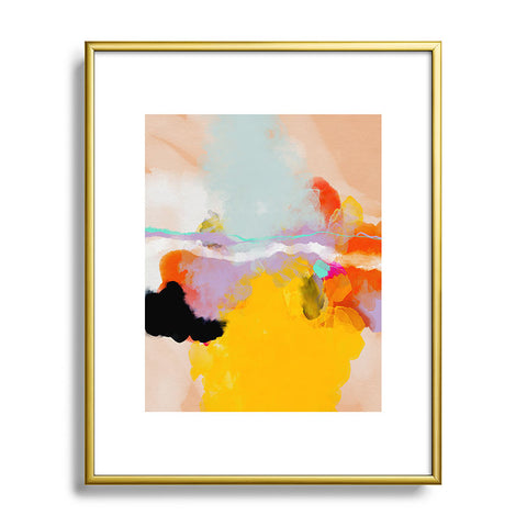 lunetricotee yellow blush abstract Metal Framed Art Print