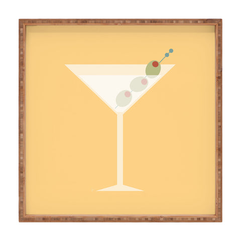 Lyman Creative Co Martini with Olives on Yellow Square Tray