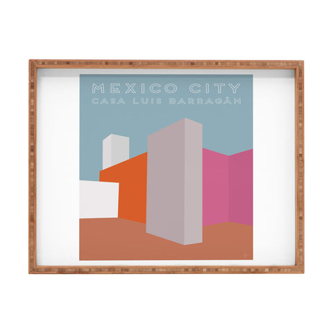 Lyman Creative Co Mexico City Casa Luis Barragan travel poster Rectangular Tray