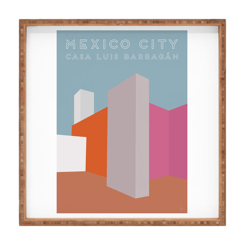 Lyman Creative Co Mexico City Casa Luis Barragan travel poster Square Tray