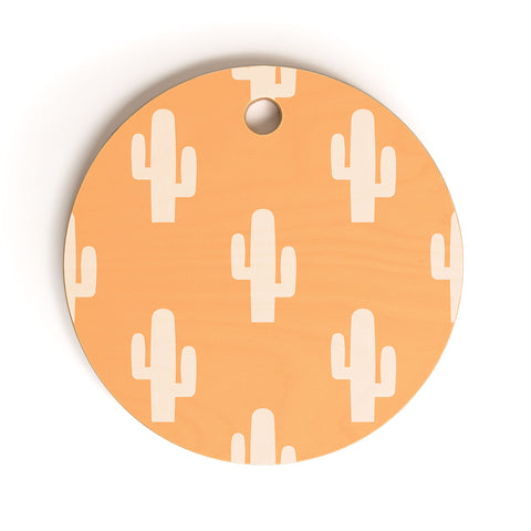 Lyman Creative Co Orange Cactus Cutting Board Round