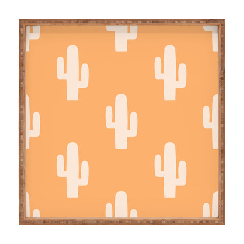 Lyman Creative Co Orange Cactus Square Tray