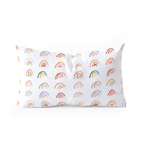 Lyman Creative Co Rainbows Pastel Oblong Throw Pillow
