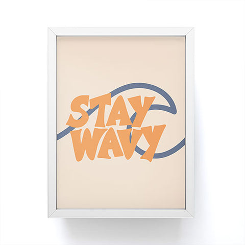 Lyman Creative Co Stay Wavy Surf Type Framed Mini Art Print