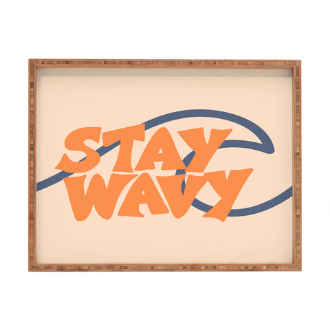Lyman Creative Co Stay Wavy Surf Type Rectangular Tray