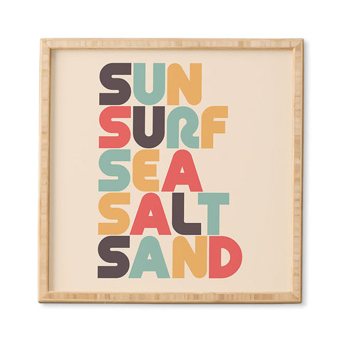 Lyman Creative Co Sun Surf Sea Salt Sand Typography Framed Wall Art